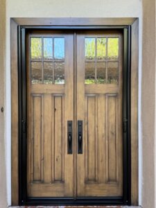 retractable screen installed on double front door screens retracted