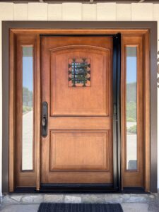 retractable screen installed on front door