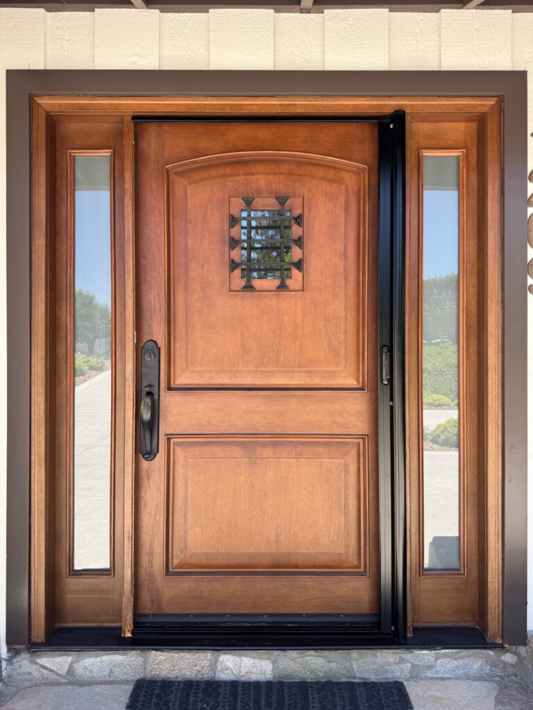 retractable screen installed on front door